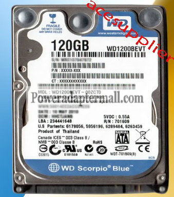 WD 2.5" SATA 120GB WD1200BEVT 5400RPM Hard Drive For Laptop - Click Image to Close